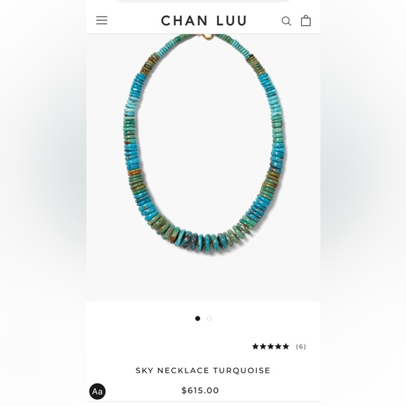 Chan Luu NWT $615 Turquoise Nugget Mix Sky Necklace 18K GP ~ GORGEOUS! - Picture 4 of 10
